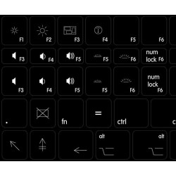 Mac function keys non-transparent keyboard sticker