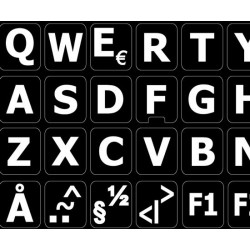 Swedish / Finnish Large Lettering keyboard stickers