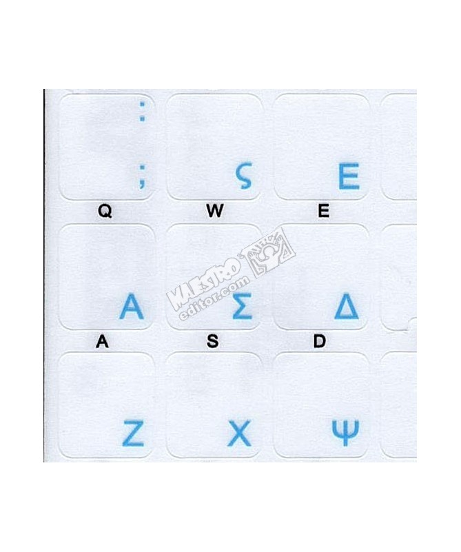 Greek Standard transparent keyboard stickers