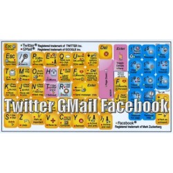 Gmail, Facebook, Twitter keyboard sticker