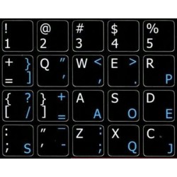 Dvorak English non-transparent keyboard  stickers 14x14