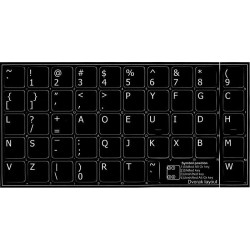 Dvorak non-transparent keyboard  stickers 14x14