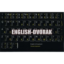 Dvorak English non-transparent keyboard  stickers 11x13