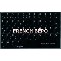 French Bepo non transparent keyboard stickers