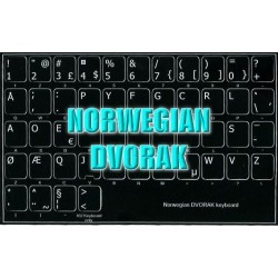 Norwegian Dvorak non transparent keyboard  stickers