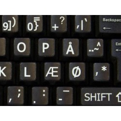 Danish Large Lettering keyboard stickers